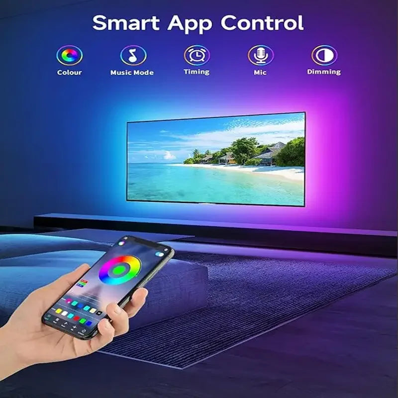 Tira de LED RGB con Bluetooth para habitación, televisión y ordenador