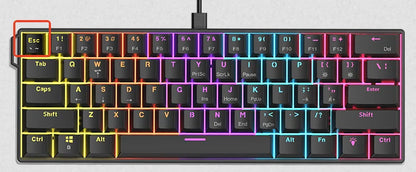 Teclado mecánico gamer compacto de 61 teclas con RGB, switches intercambiables