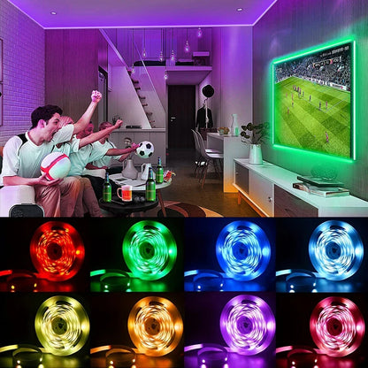 Tira de luces LED RGB para televisión con Bluetooth, luz de fondo por USB