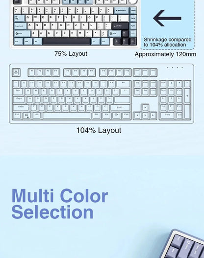 Teclado mecánico gamer inalámbrico RGB, formato compacto y tres modos de conexión