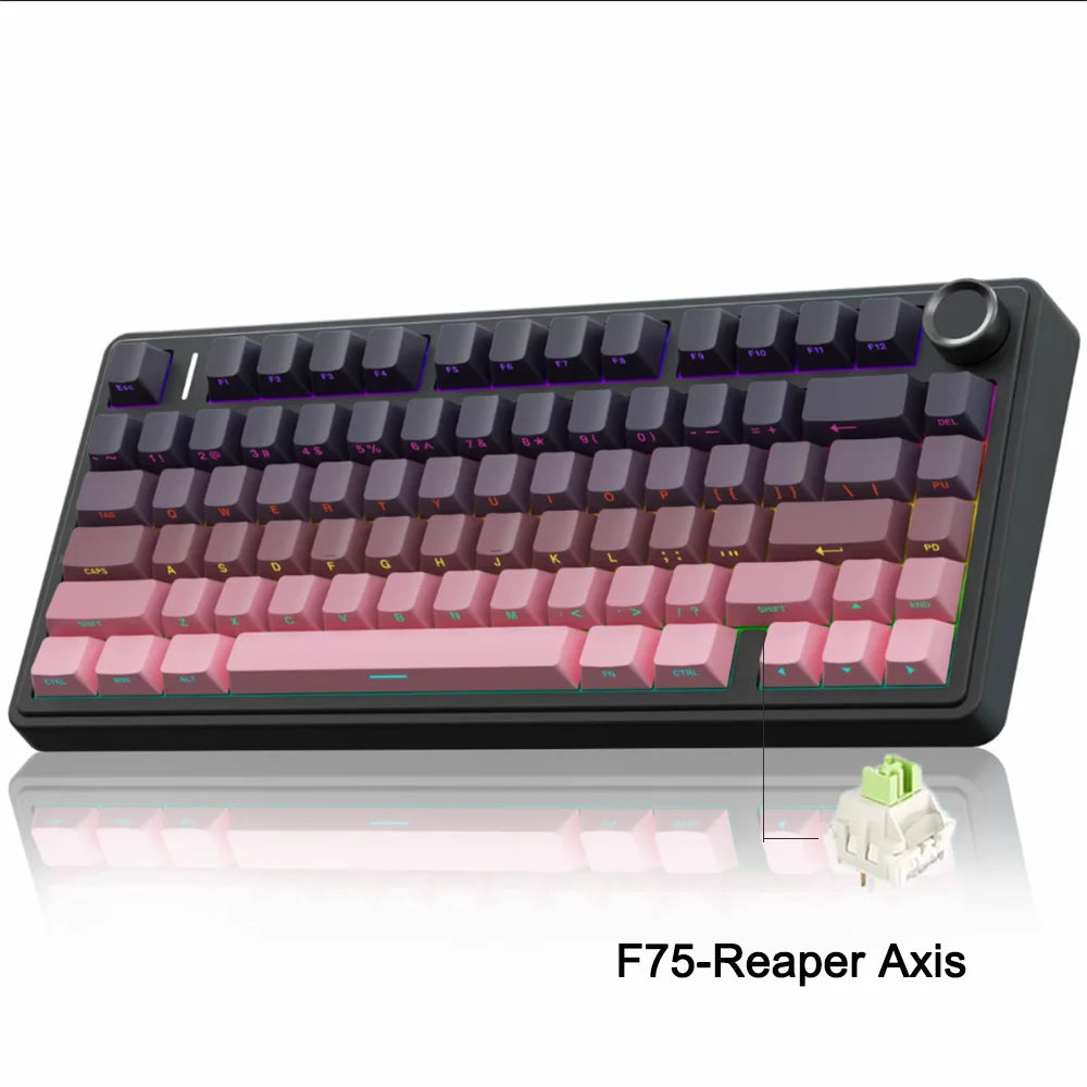 Teclado mecánico gamer inalámbrico RGB, formato compacto y tres modos de conexión
