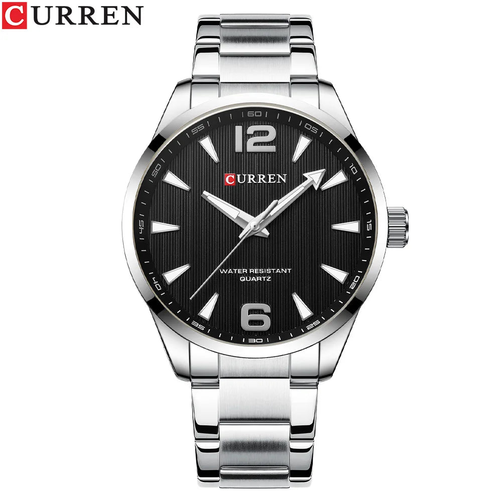 Reloj de hombre en acero con luz nocturna, estilo elegante