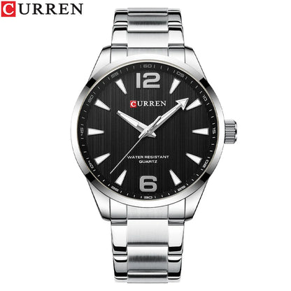 Reloj de hombre en acero con luz nocturna, estilo elegante