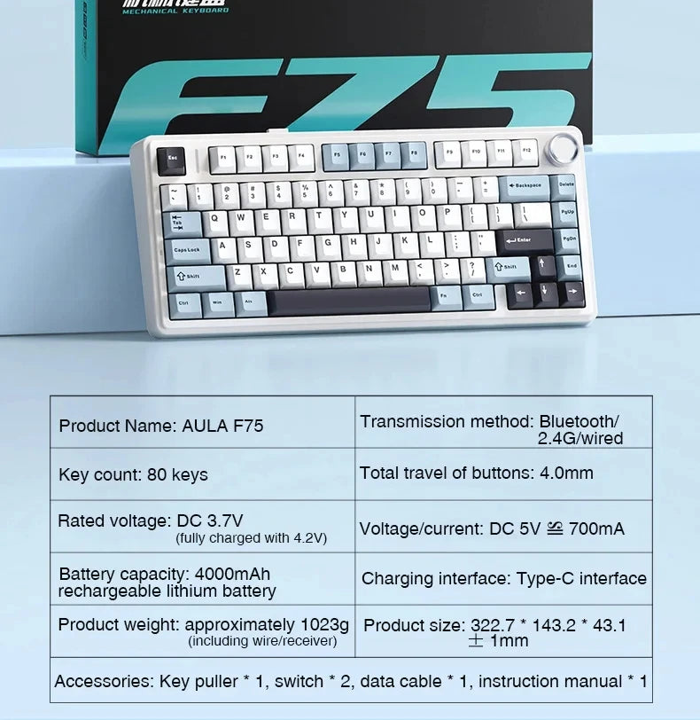Teclado mecánico gamer inalámbrico RGB, formato compacto y tres modos de conexión