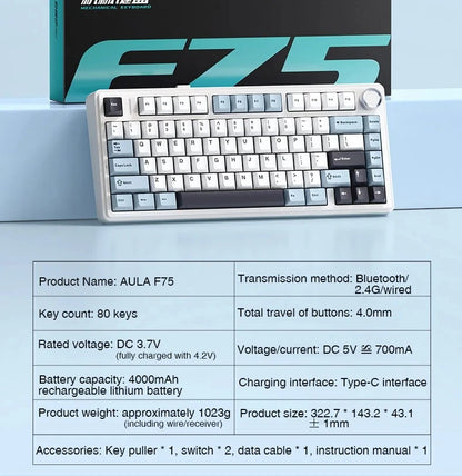 Teclado mecánico gamer inalámbrico RGB, formato compacto y tres modos de conexión