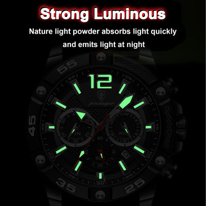 Reloj de hombre, elegancia deportiva en acero inoxidable