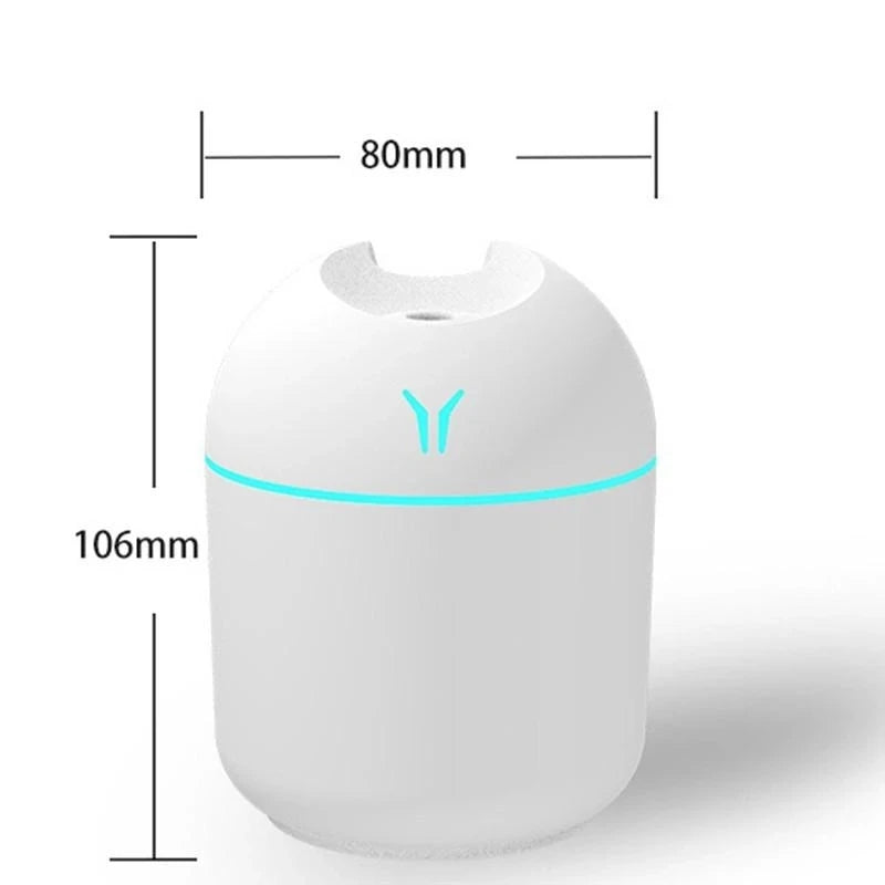 Mini humidificador y difusor de aromas USB de 250 mililitros con luz LED