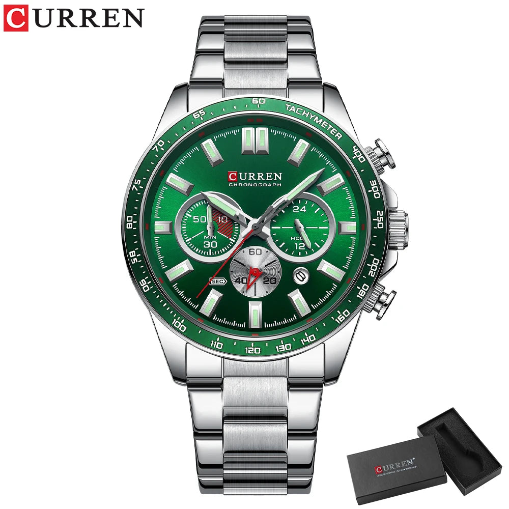 Reloj de hombre multifunción con cronógrafo y agujas luminosas