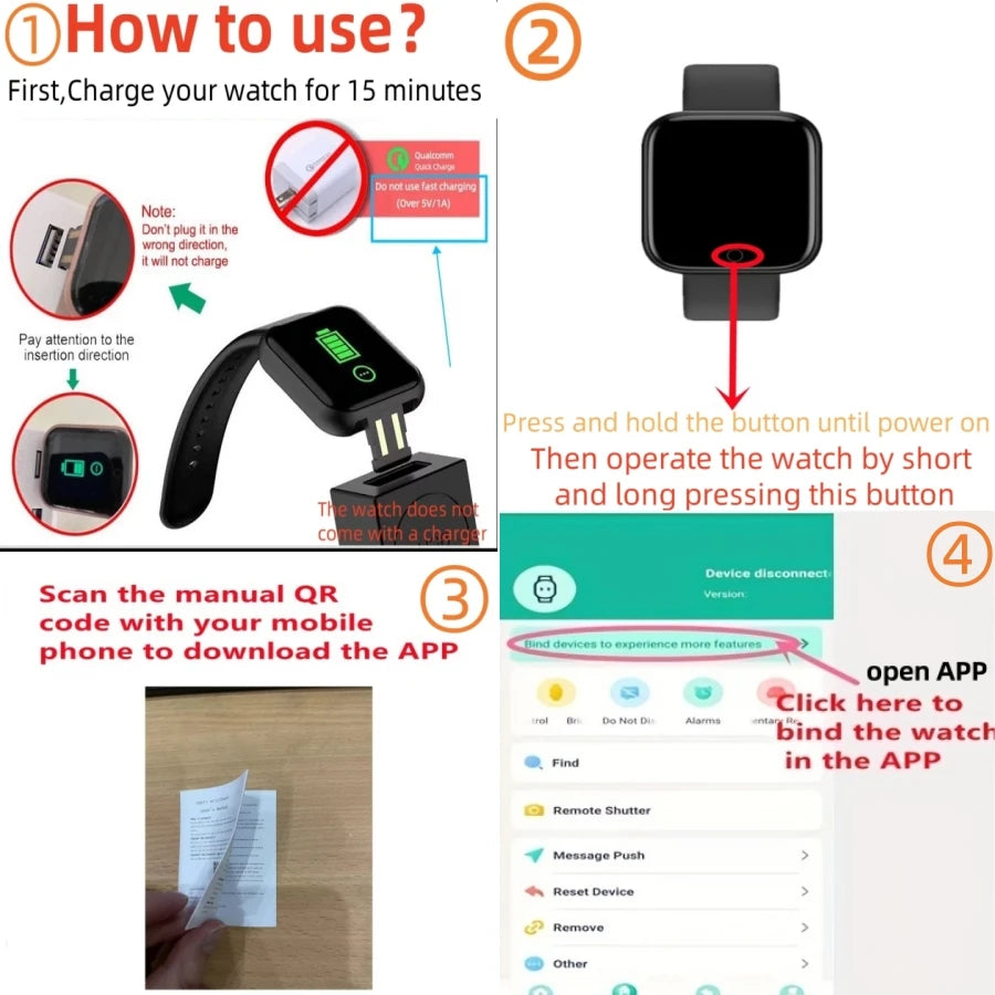 Reloj inteligente con monitor de actividad y notificaciones