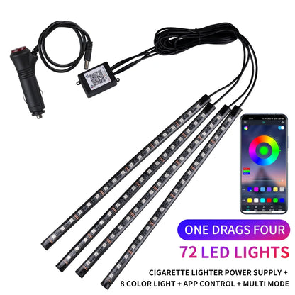 Luces LED para el interior del coche, con app y mando