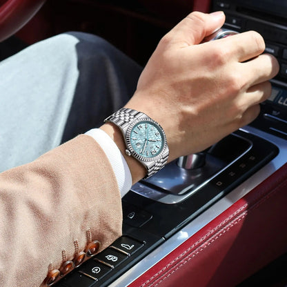 Reloj POEDAGAR de acero inoxidable para hombre, sumergible y con fecha