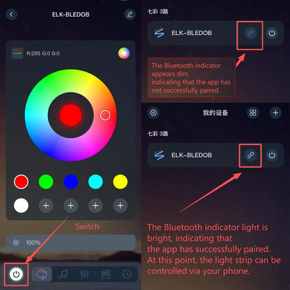 Tira de LED RGB con Bluetooth para habitación, televisión y ordenador