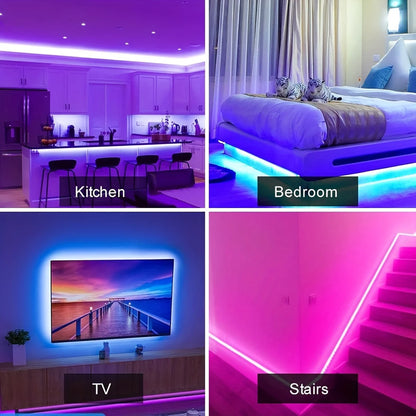 Tira de luces LED RGB para televisión con Bluetooth, luz de fondo por USB