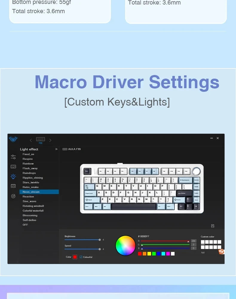 Teclado mecánico gamer inalámbrico RGB, formato compacto y tres modos de conexión