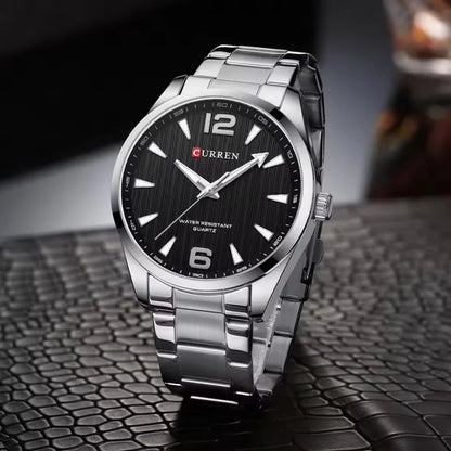 Reloj de hombre en acero con luz nocturna, estilo elegante