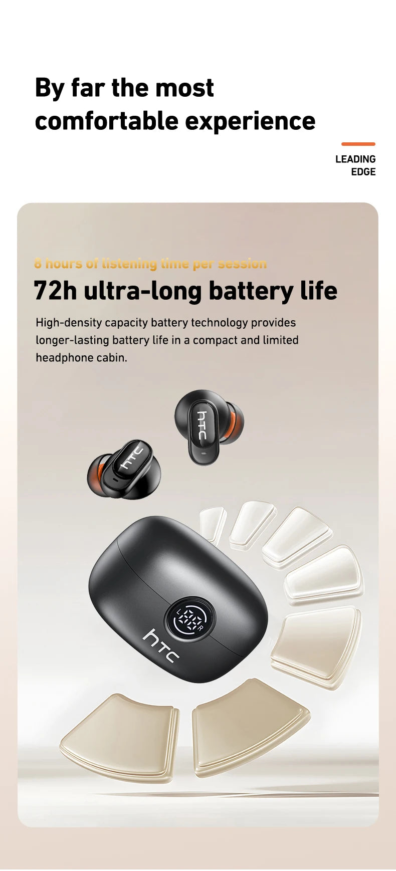 Auriculares inalámbricos HTC NE79 con traductor, cancelación de ruido y pantalla LED