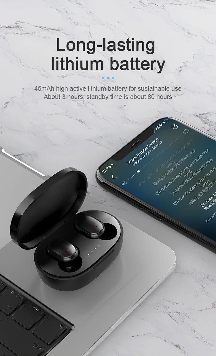 Mini auriculares TWS A6S Bluetooth auriculares intrauditivos inalámbricos Control táctil carga portátil para teléfono Android