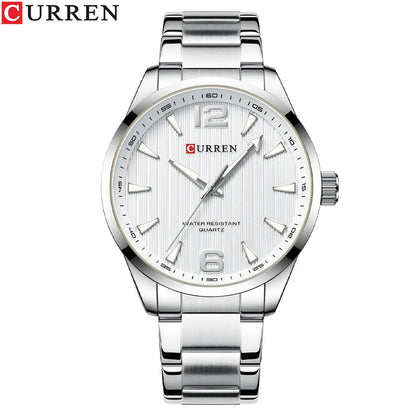 Reloj de hombre en acero con luz nocturna, estilo elegante