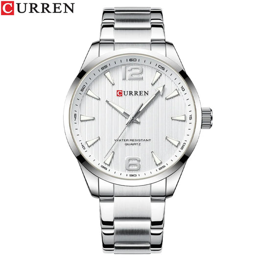 Reloj de hombre en acero con luz nocturna, estilo elegante