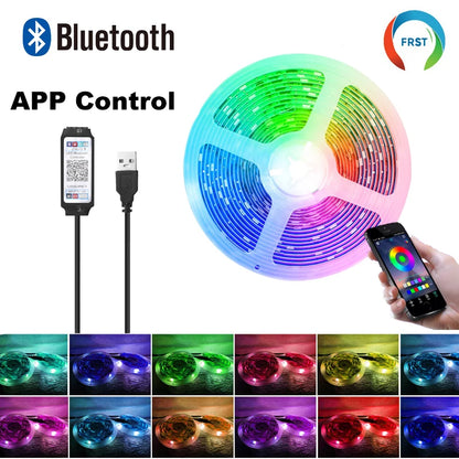 Tira de LED RGB con Bluetooth para habitación, televisión y ordenador