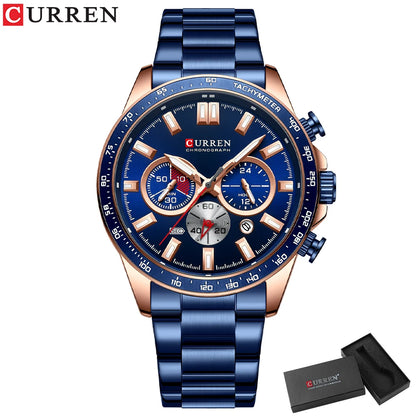 Reloj de hombre multifunción con cronógrafo y agujas luminosas