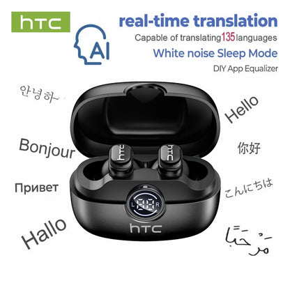 Auriculares inalámbricos HTC NE79 con traductor, cancelación de ruido y pantalla LED